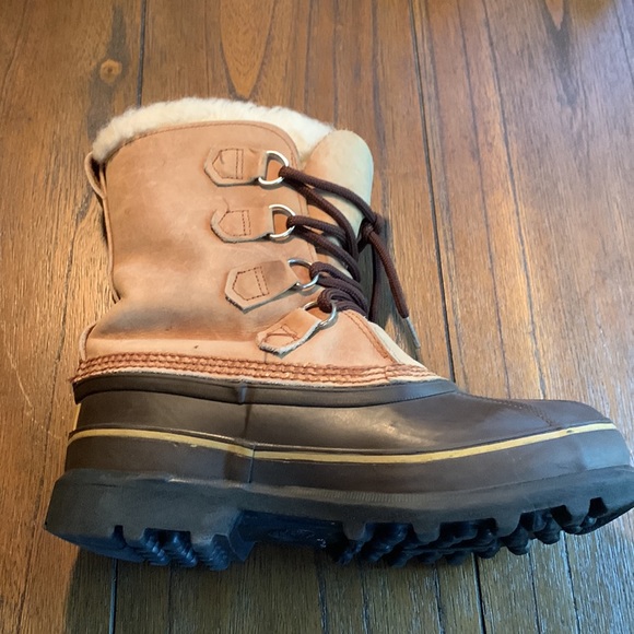 Eddie Bauer / Sorel Leather Fleece Top Snow Boots - Picture 4 of 13